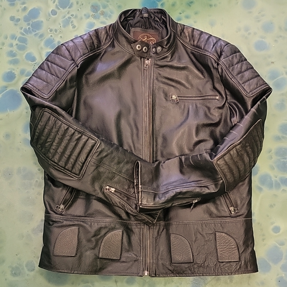 Mens motorcycle leather jacket.